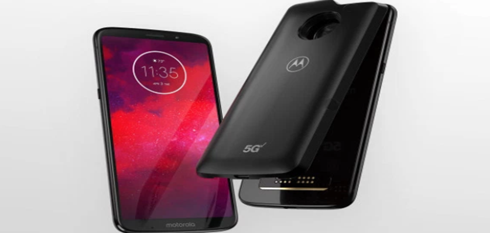 Acima: O 5G Moto Mod da Motorola sinaliza o surgimento de uma nova era para telecomunicações - 5G.